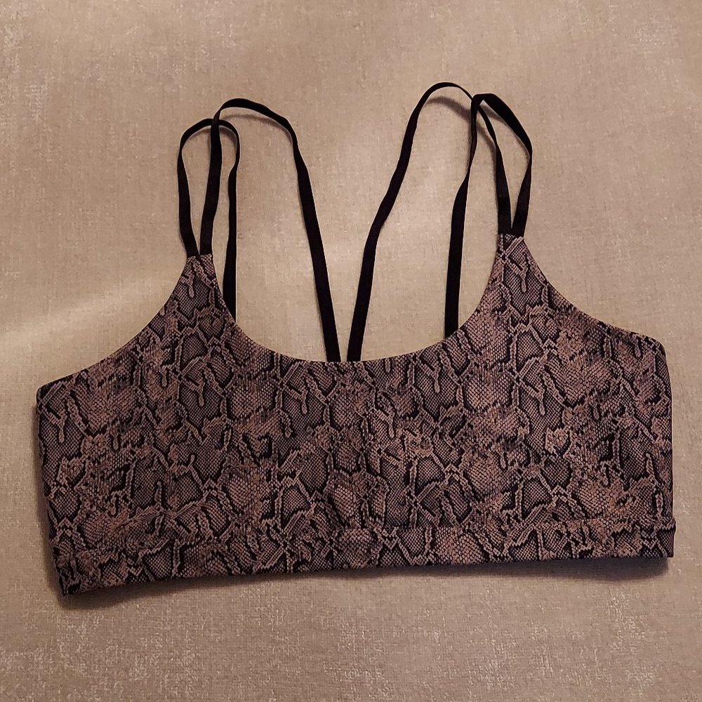 Good American Sports Bra Snakeskin Limited Edition Size 5 Athletic Double Strap